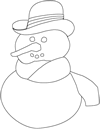 Boneco de neve vestido com gravata e chapéu